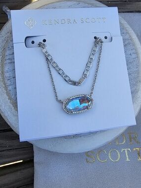 Kendra Scott Elisa Crystal Iridescent Double Chain Necklace